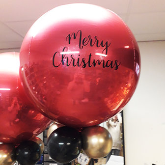 Lovedeco - persoonlijk bedrukte orbz ballon Rood merry christmas