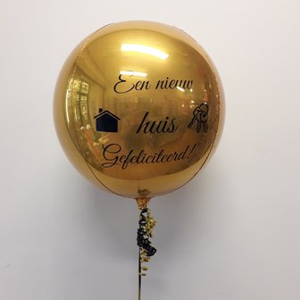Lovedeco - persoonlijk bedrukte orbz ballon goud een nieuw huis
