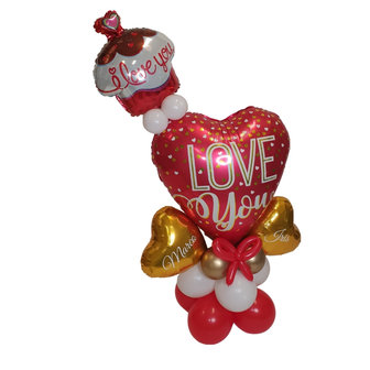 Lovedeco - Love you ballonboeket cupcake