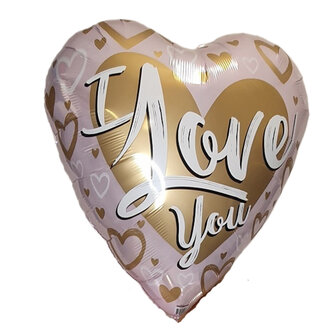 Lovedeco - Valentijn Love you hart roze/goud