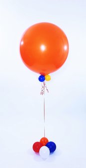 Lovedeco - Mega helium ballonnen rood, wit blauw oranje (koningsdag)