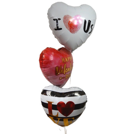 Lovedeco - Valentijn heliumtros met folieballonnen naar keuze LOVE