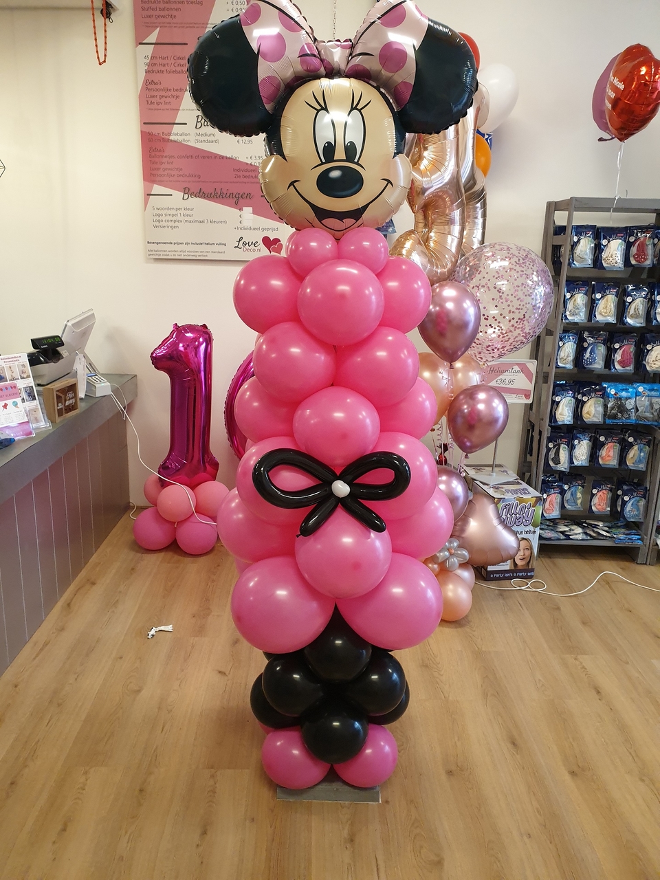 Minnie mouse ballonnenpilaar bestellen -